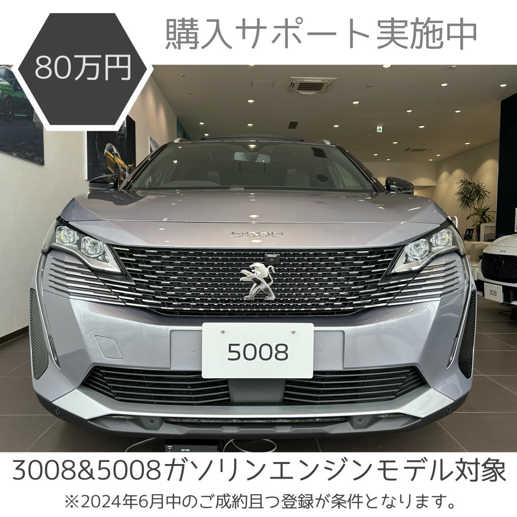 3008/5008対象80万円購入サポート終了間近！